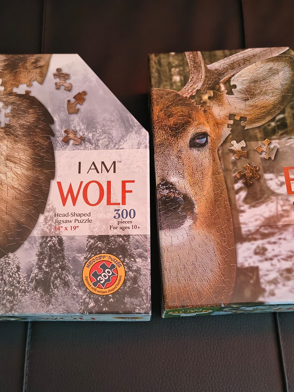 🧩 WOLF And BUCK 300-Piece Head-Shaped Jigsaw Puzzles